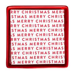 Merry Christmas Napkin + Ceramic Tray Set