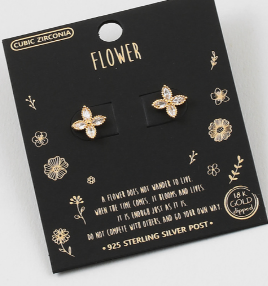 Flower Crystal Stud