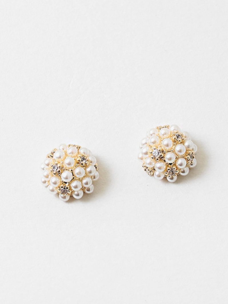 Crystal + Pearl Stud