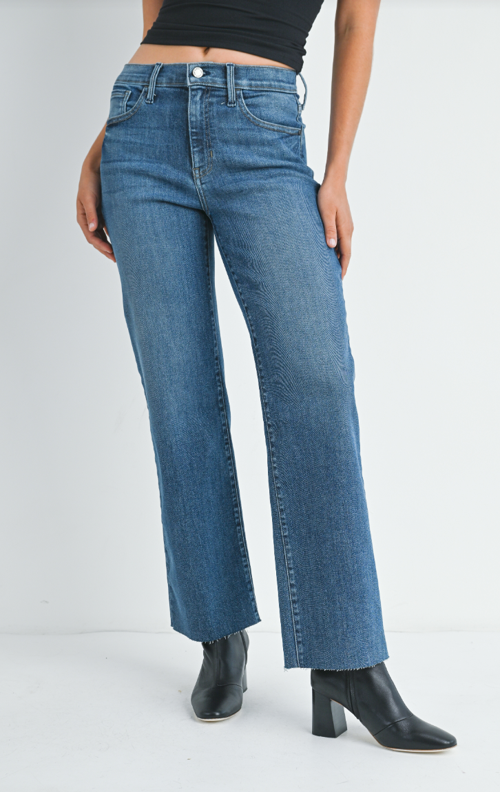 Slim Palazzo Scissor Cut Jean (dark denim)