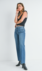 Slim Palazzo Scissor Cut Jean (dark denim)