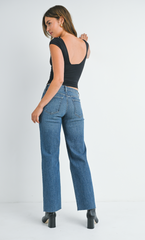 Slim Palazzo Scissor Cut Jean (dark denim)