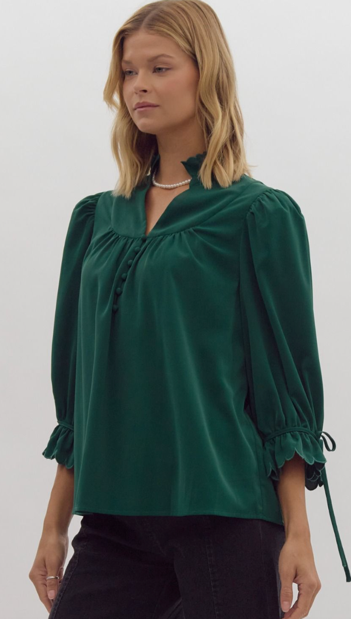 No Regrets Top (hunter green)