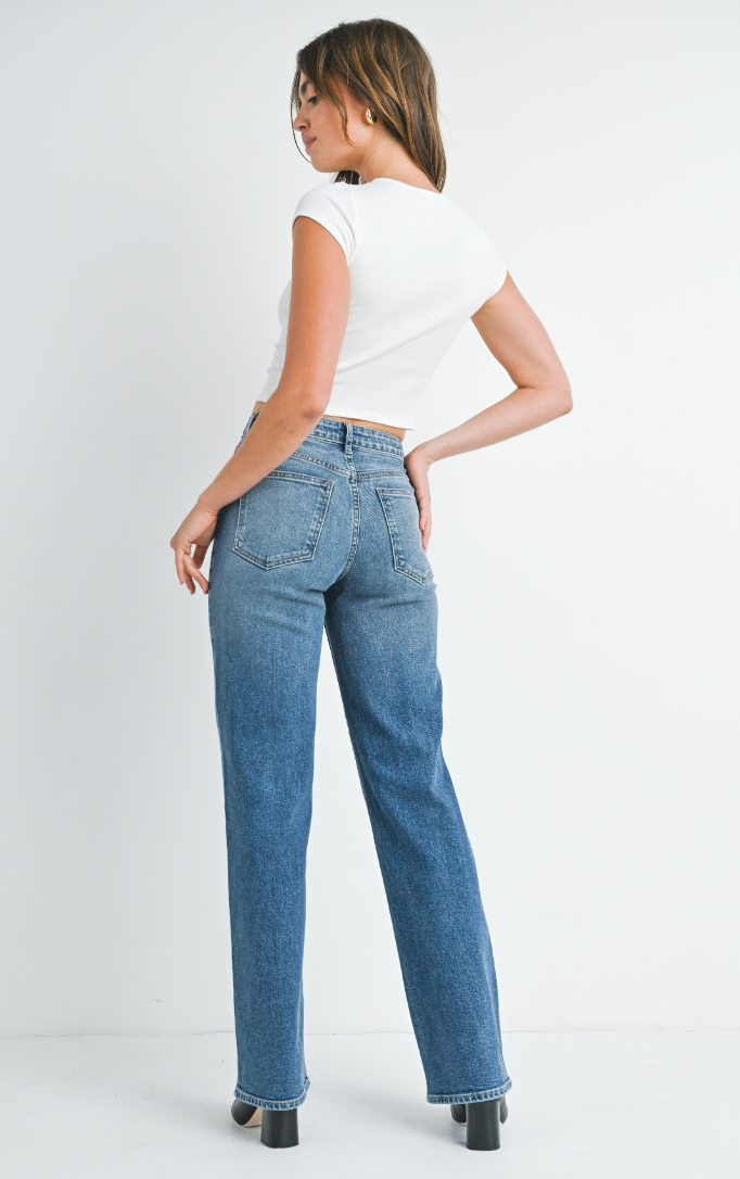 Long Straight Denim (dark denim)