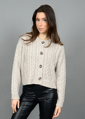 Classic Cable Cardi (sand)