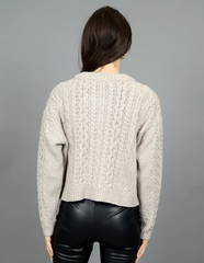 Classic Cable Cardi (sand)