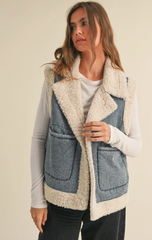 Denim Sherpa Vest