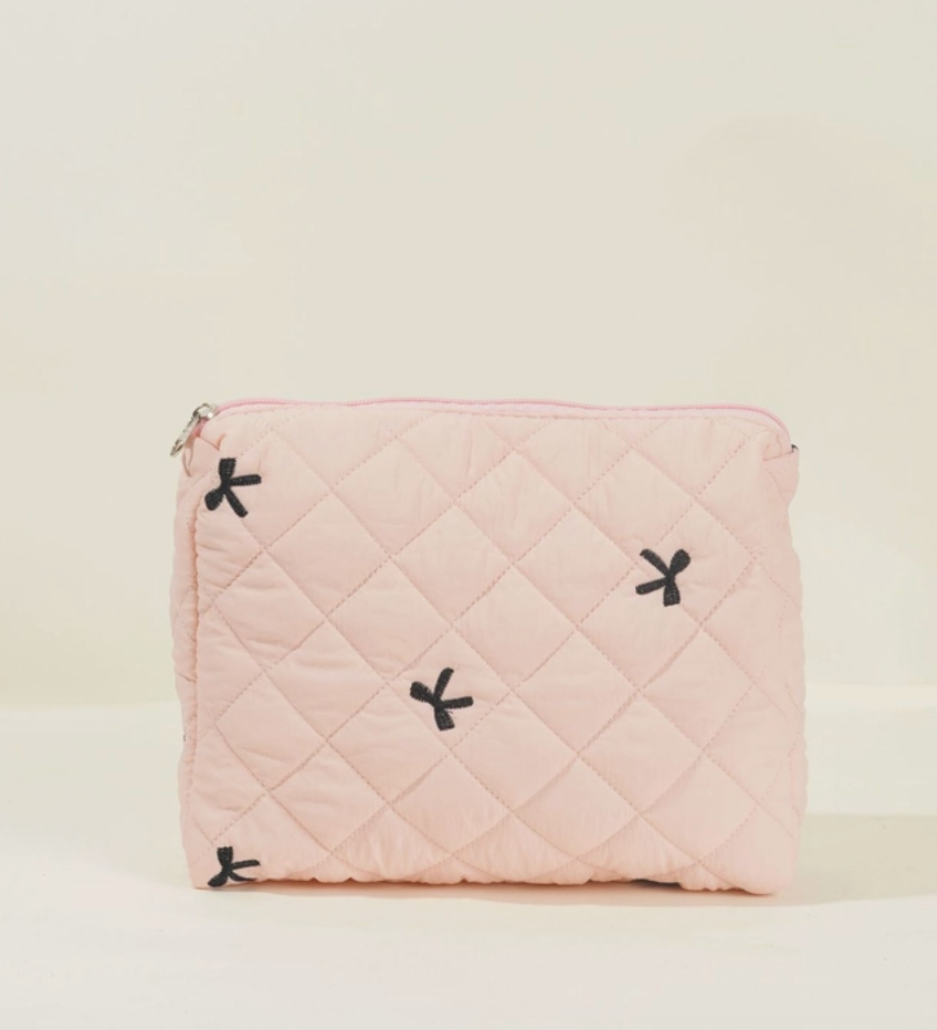 Pink Bow Cosmetic Bag (large)