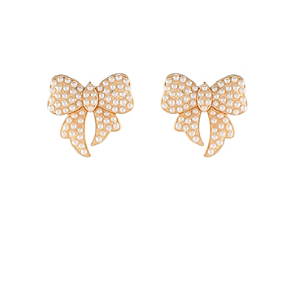 Petite Pearl Bow Stud