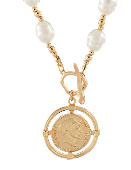 Baroque Pearl Coin Necklace