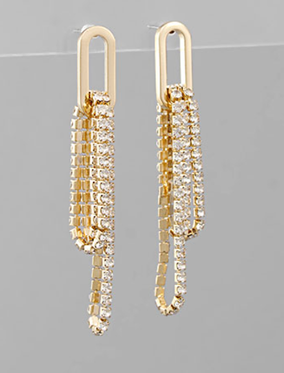 Rhinestone Link Earring