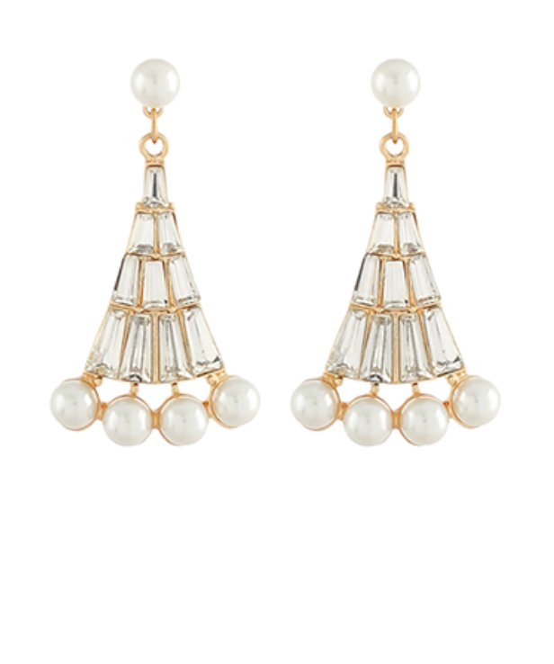 Pearl Triad Dangle Earring