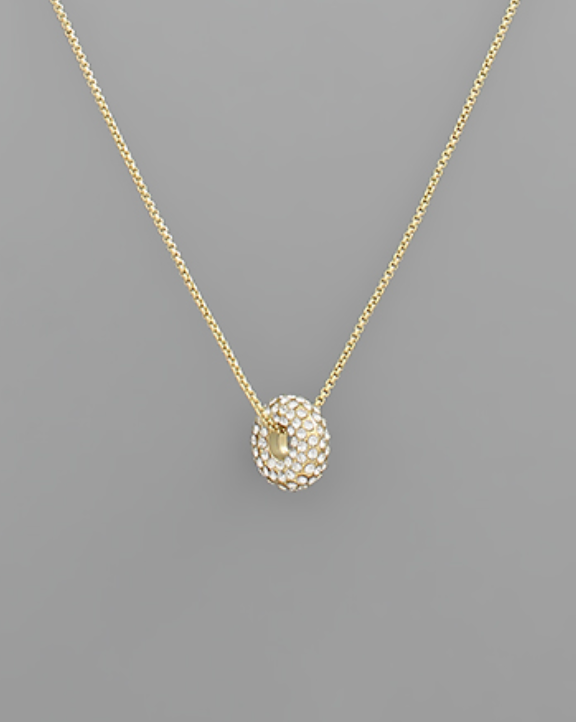 Crystal Donut Pendant Necklace