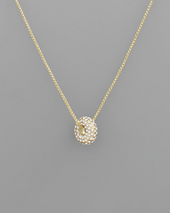 Crystal Donut Pendant Necklace