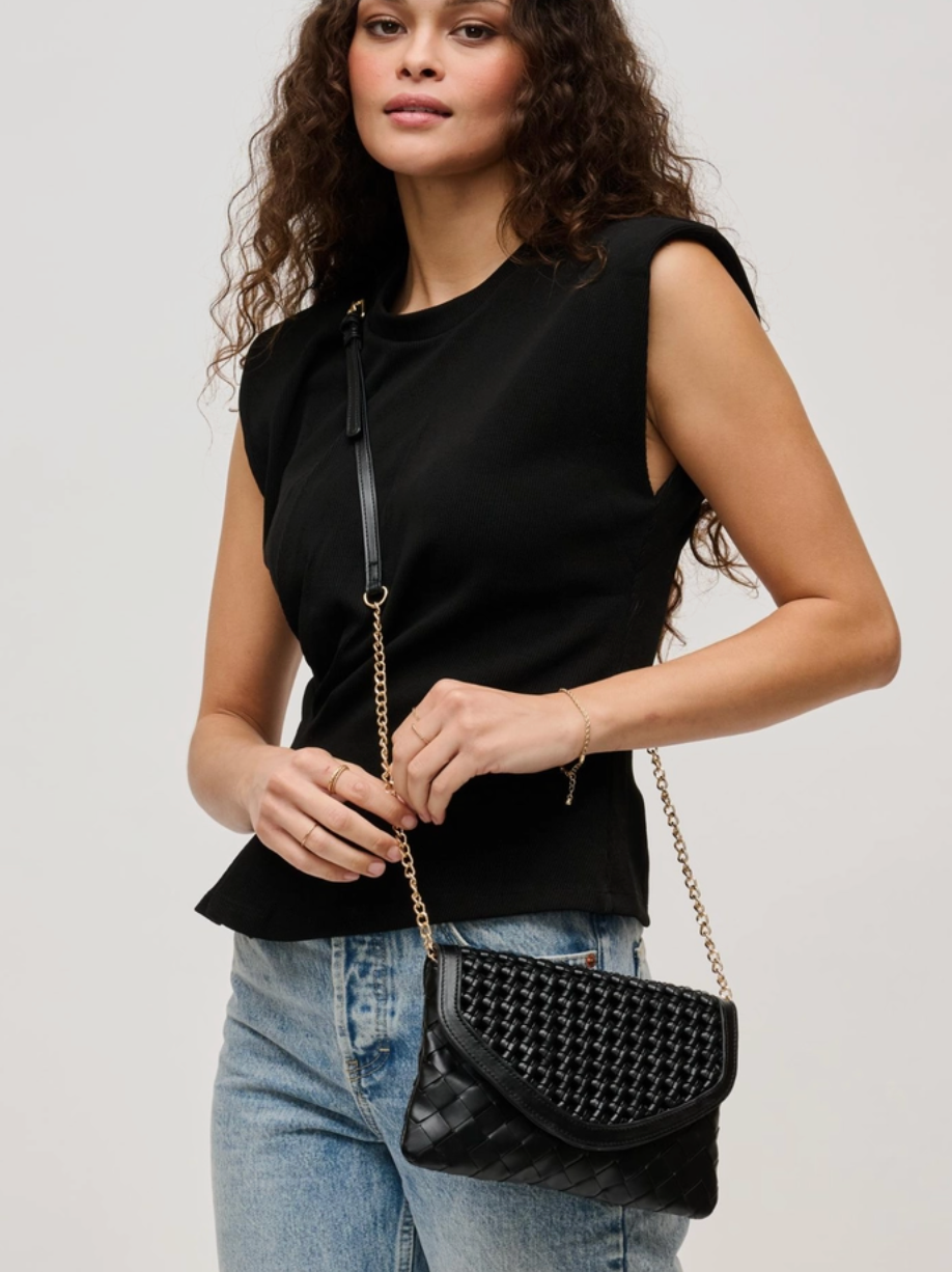 Emma Woven Crossbody (black)