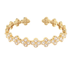 Crystal Clover Cuff Bracelet