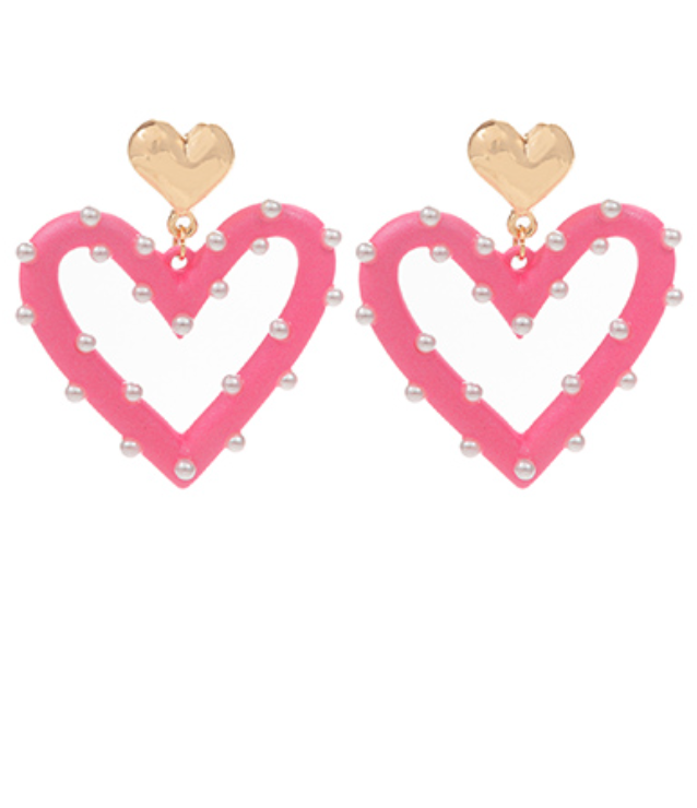 Radiant Heart Earring (fuchsia)