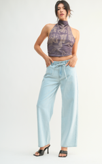 Drawstring Wide Leg Jean