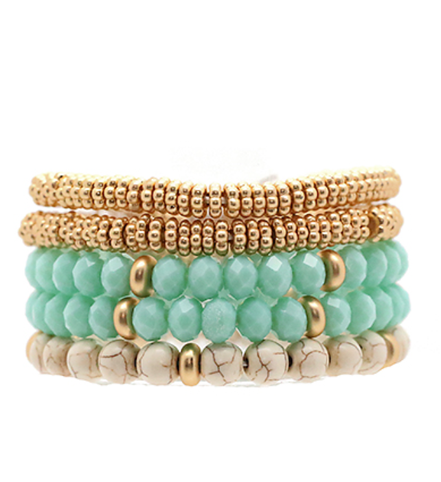 Gold + Stone Soul Stack (green)