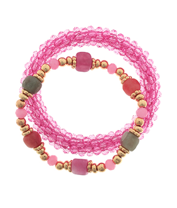 Glass + Stone Stack (fuchsia)