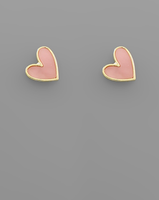 Sideways Heart Stud (pink)