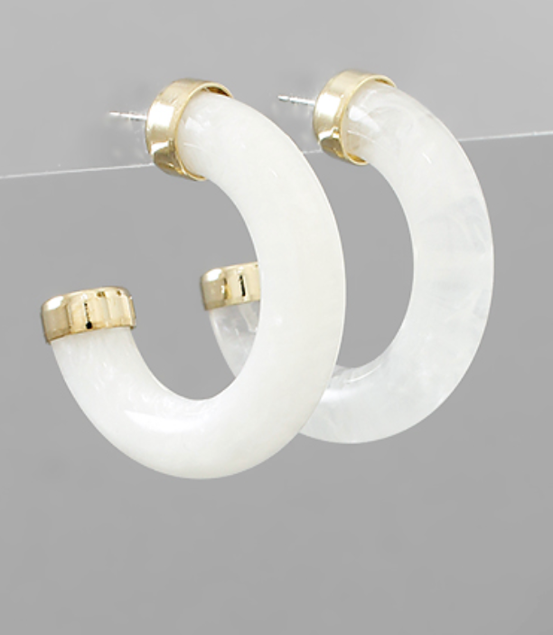 White Opal Hoop