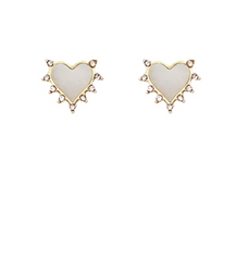 Heart Stone Earring (white)