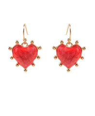 Dotted Heart Earring (red)