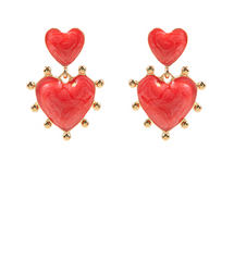 Double Heart Dot Earring