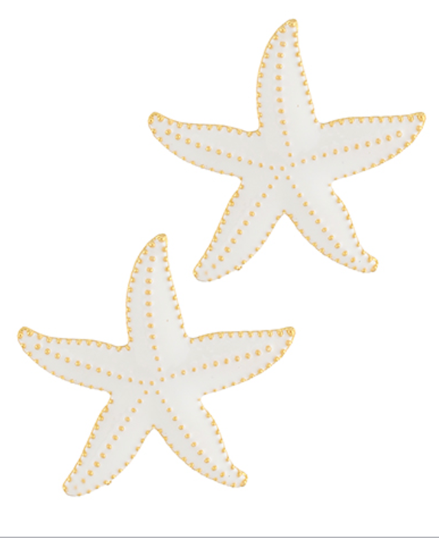 White Starfish Earring