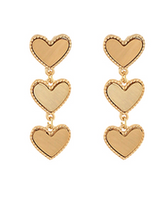 Gold Heart Dangle Earring