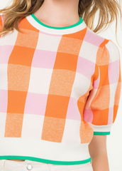 Preppy Gingham Sweater