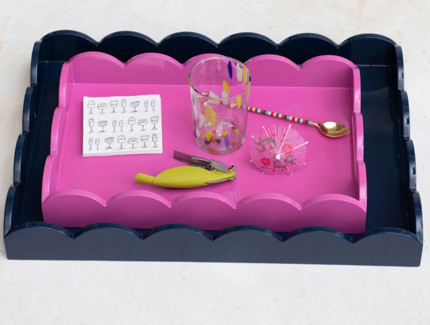 Pink Scallop Tray