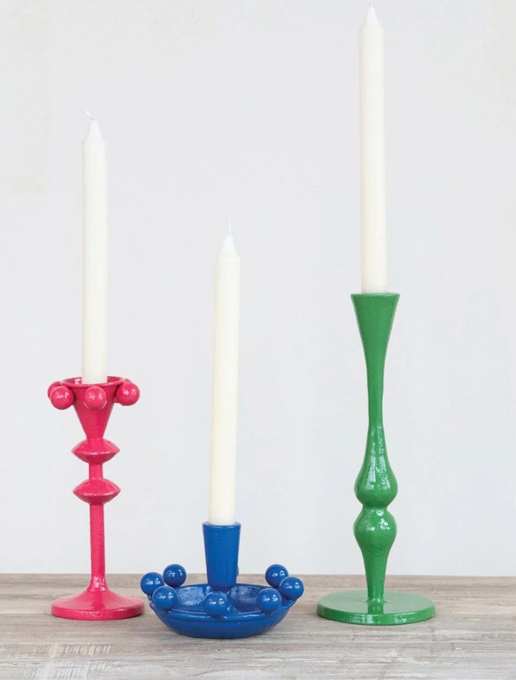 Green Taper Candle Holder