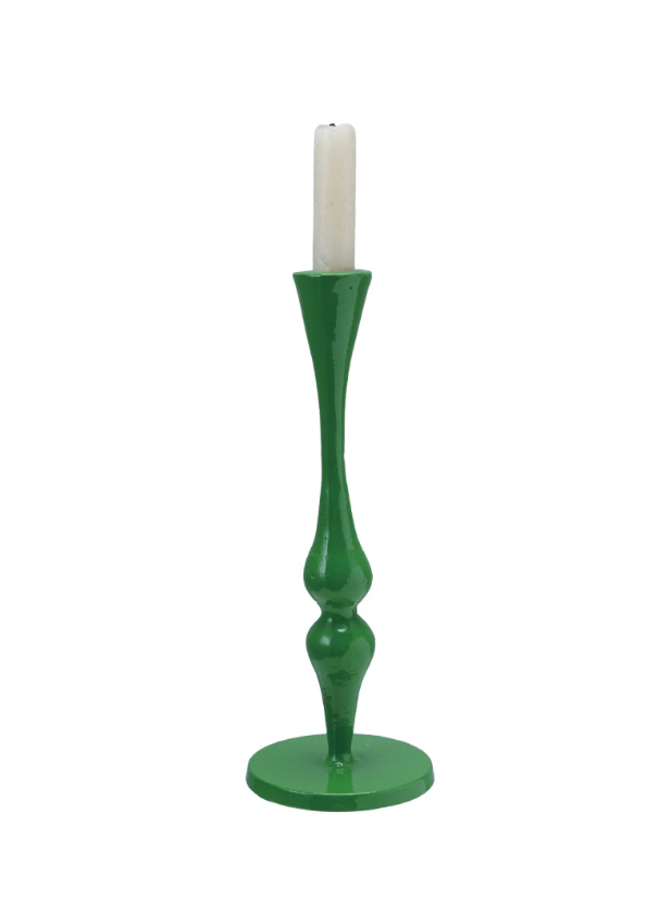 Green Taper Candle Holder