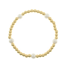 Goldie + Pearl 4mm Bead Bracelet