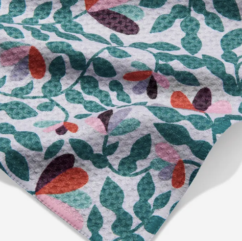 Spring Wavy Leaves Tea Towel