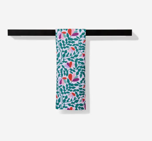 Spring Wavy Leaves Tea Towel