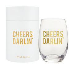 Cheers Darlin' Wine Glass