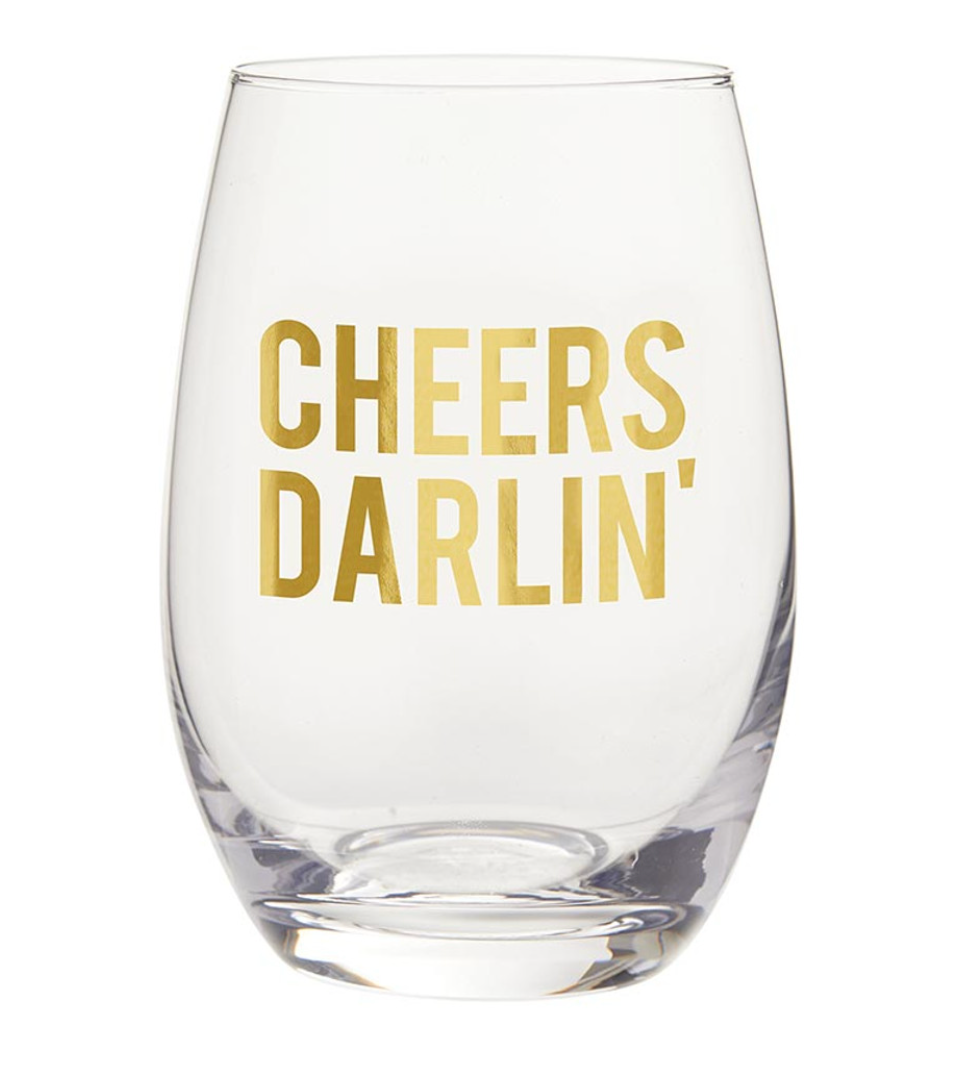 Cheers Darlin' Wine Glass