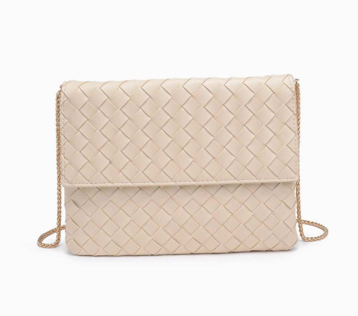 Ivy Woven Clutch (oatmilk)