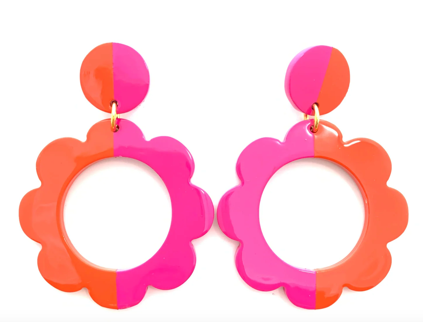 Color Block Flower Earring