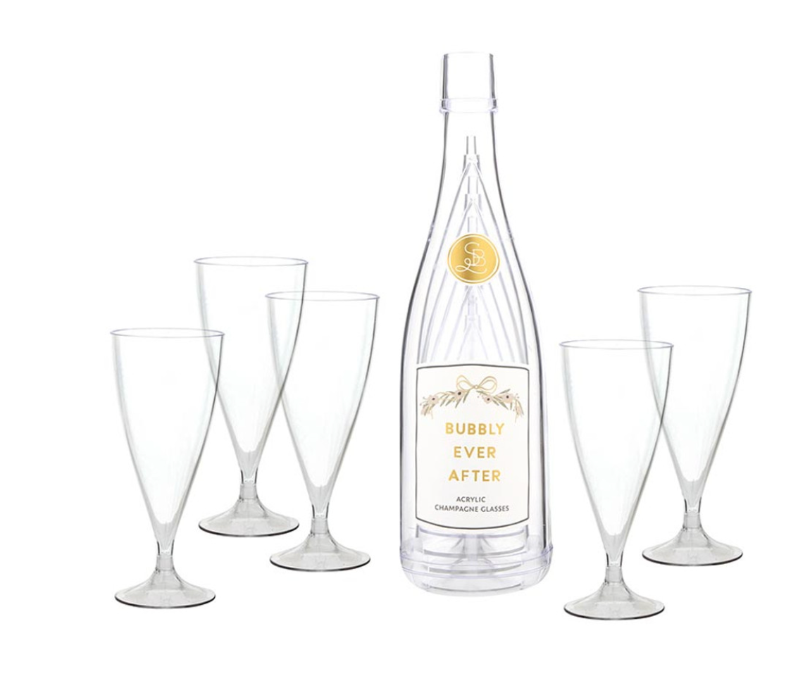 Bubbly Ever After Bottle + Glass Set