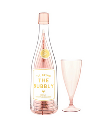 The Bubbly Champagne Bottle + Glass Set