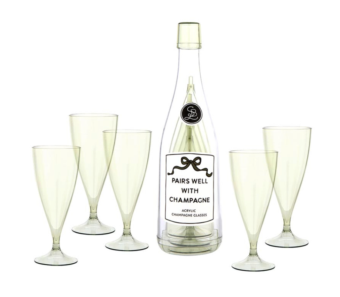 Pairs Well Champagne Bottle + Glass Set