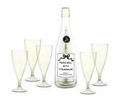 Pairs Well Champagne Bottle + Glass Set