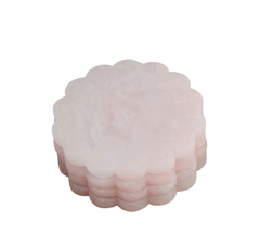 Pink Scallop Coaster Set