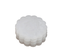 White Scallop Coaster Set