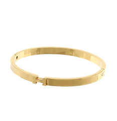 Textured H Gold Bangle