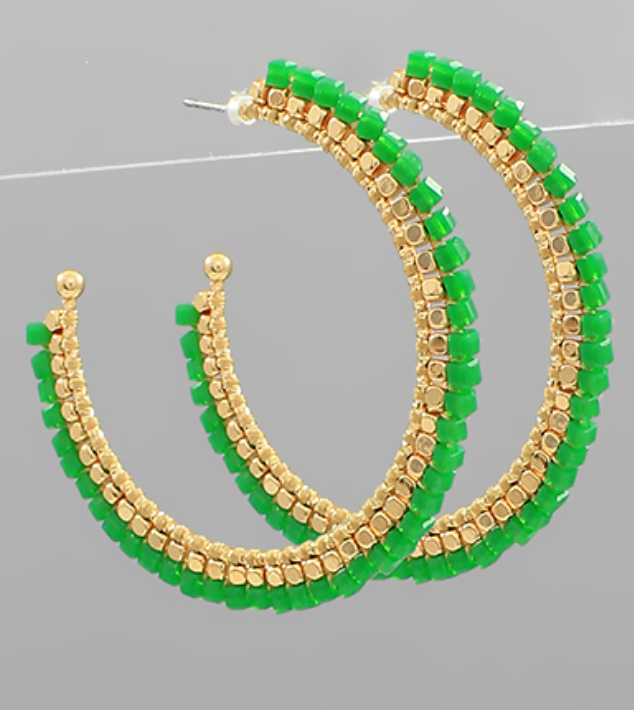 Glass Bead Hoop (green)